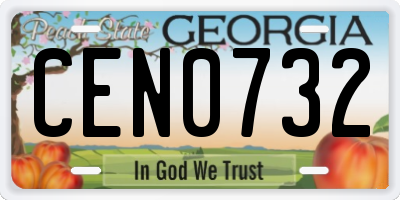 GA license plate CEN0732