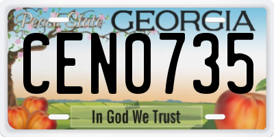 GA license plate CEN0735