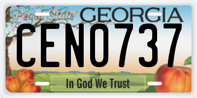 GA license plate CEN0737