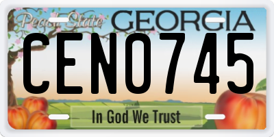 GA license plate CEN0745