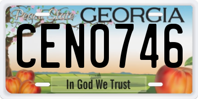 GA license plate CEN0746