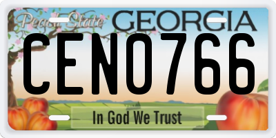 GA license plate CEN0766