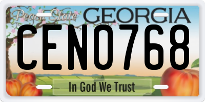 GA license plate CEN0768