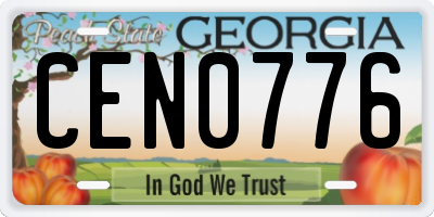GA license plate CEN0776