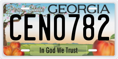 GA license plate CEN0782
