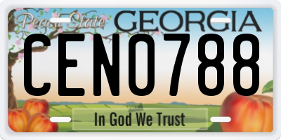 GA license plate CEN0788