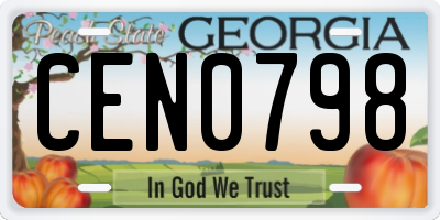 GA license plate CEN0798