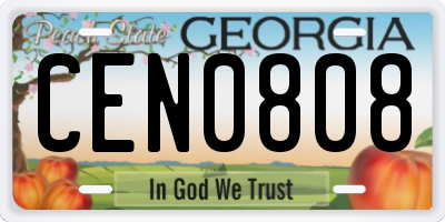 GA license plate CEN0808