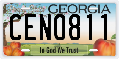 GA license plate CEN0811