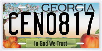 GA license plate CEN0817