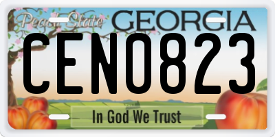 GA license plate CEN0823