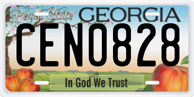 GA license plate CEN0828