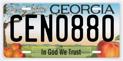 GA license plate CEN0880
