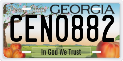 GA license plate CEN0882