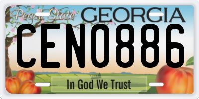 GA license plate CEN0886