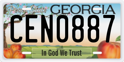 GA license plate CEN0887