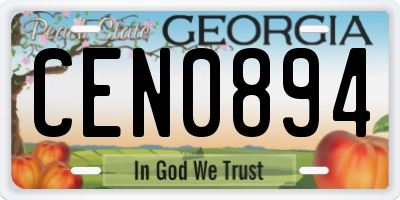 GA license plate CEN0894