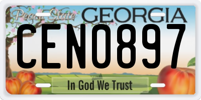 GA license plate CEN0897