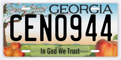 GA license plate CEN0944