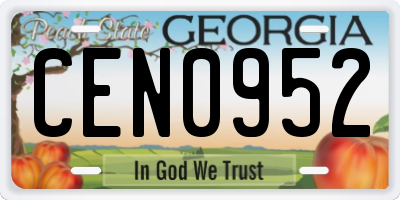 GA license plate CEN0952