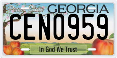 GA license plate CEN0959