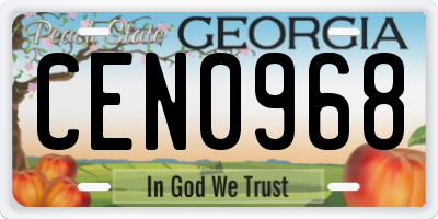 GA license plate CEN0968