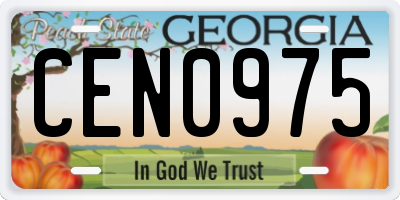 GA license plate CEN0975
