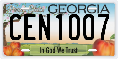 GA license plate CEN1007