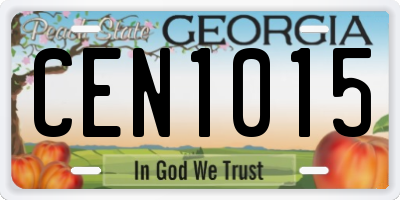 GA license plate CEN1015
