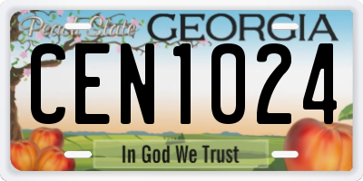 GA license plate CEN1024