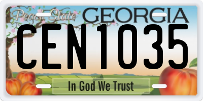 GA license plate CEN1035