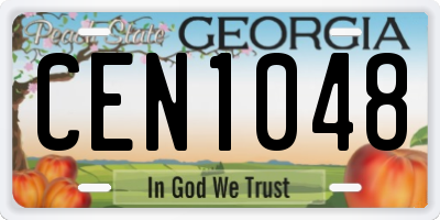 GA license plate CEN1048