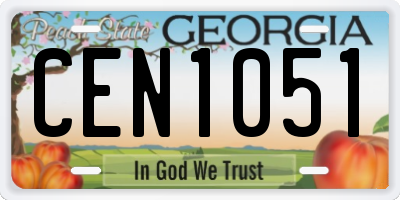 GA license plate CEN1051