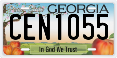 GA license plate CEN1055