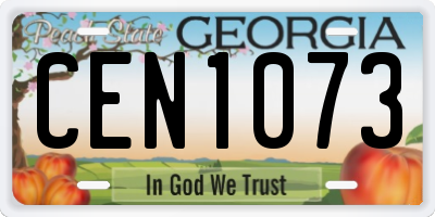 GA license plate CEN1073