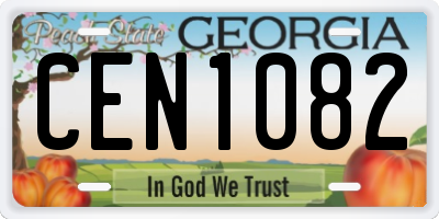 GA license plate CEN1082