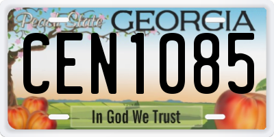GA license plate CEN1085