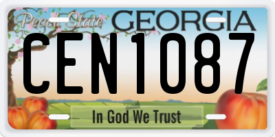 GA license plate CEN1087