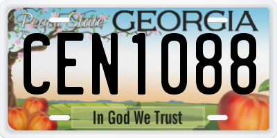 GA license plate CEN1088