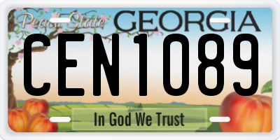 GA license plate CEN1089