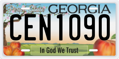 GA license plate CEN1090