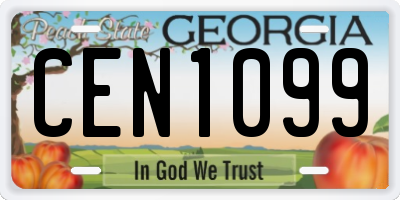GA license plate CEN1099
