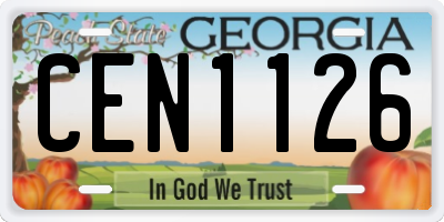 GA license plate CEN1126