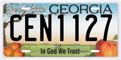 GA license plate CEN1127