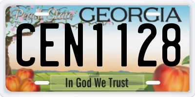 GA license plate CEN1128