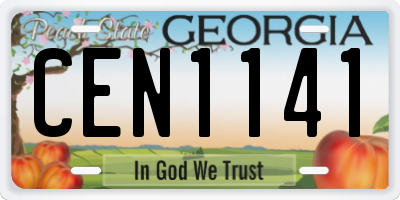 GA license plate CEN1141