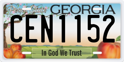 GA license plate CEN1152