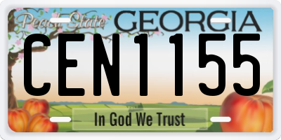GA license plate CEN1155