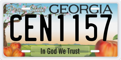 GA license plate CEN1157