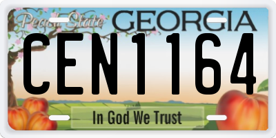 GA license plate CEN1164